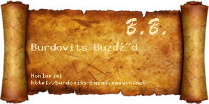 Burdovits Buzád névjegykártya